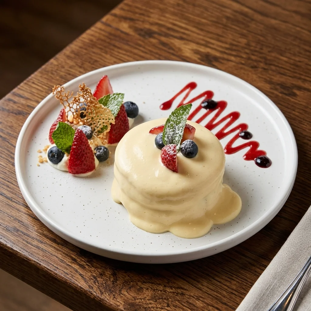 Custard and Berry Pancakes at SOHO Kitchen + Wine in Exchange District, Winnipeg